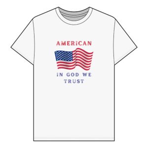 Patriotic 100% Organic Cotton T-Shirt with American Flag Design, Fourth of July Shirt, Casual Wear, Gift for Veterans, Independence Day Tee