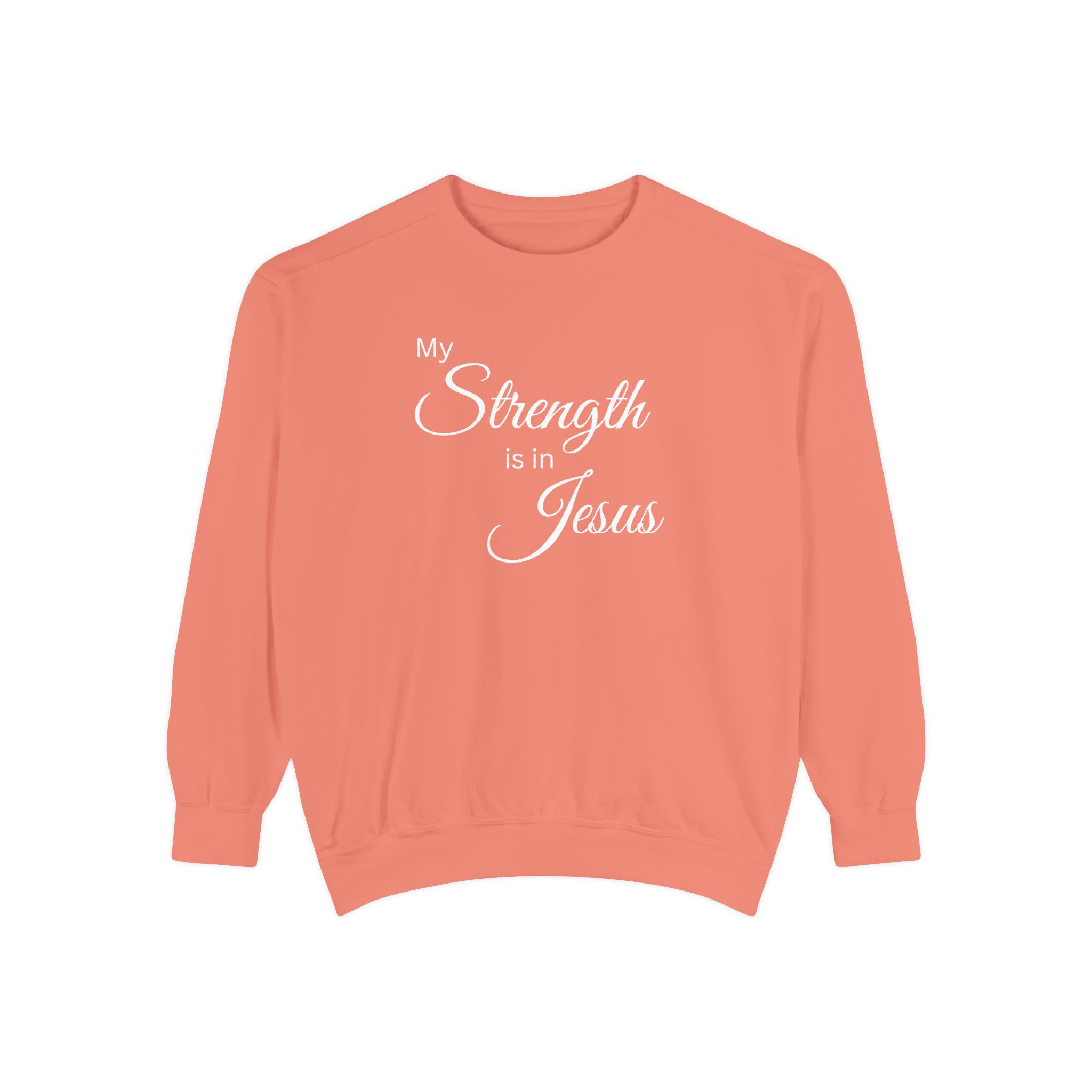My Strength is in Jesus Garment-Dyed Sweatshirt - Image 5