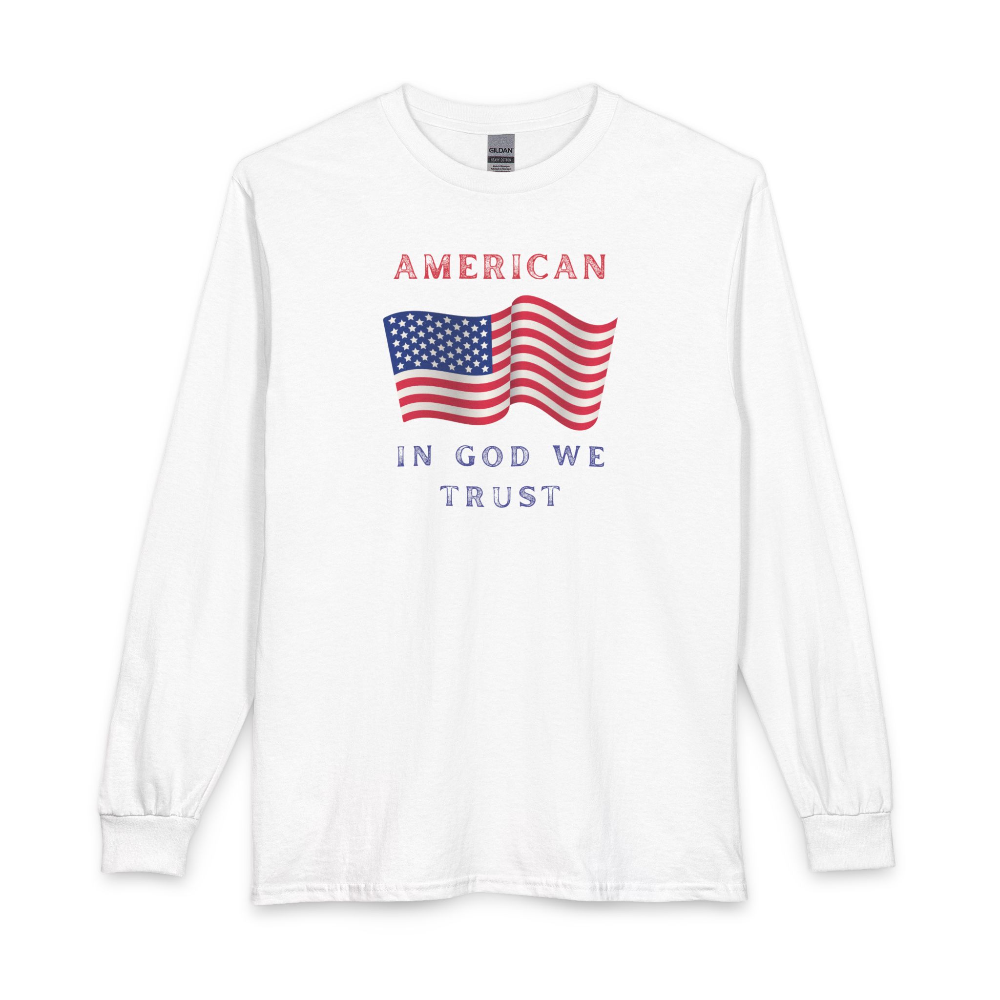 American Flag Long Sleeve Shirt - "In God We Trust" Patriotic Tee - Image 4