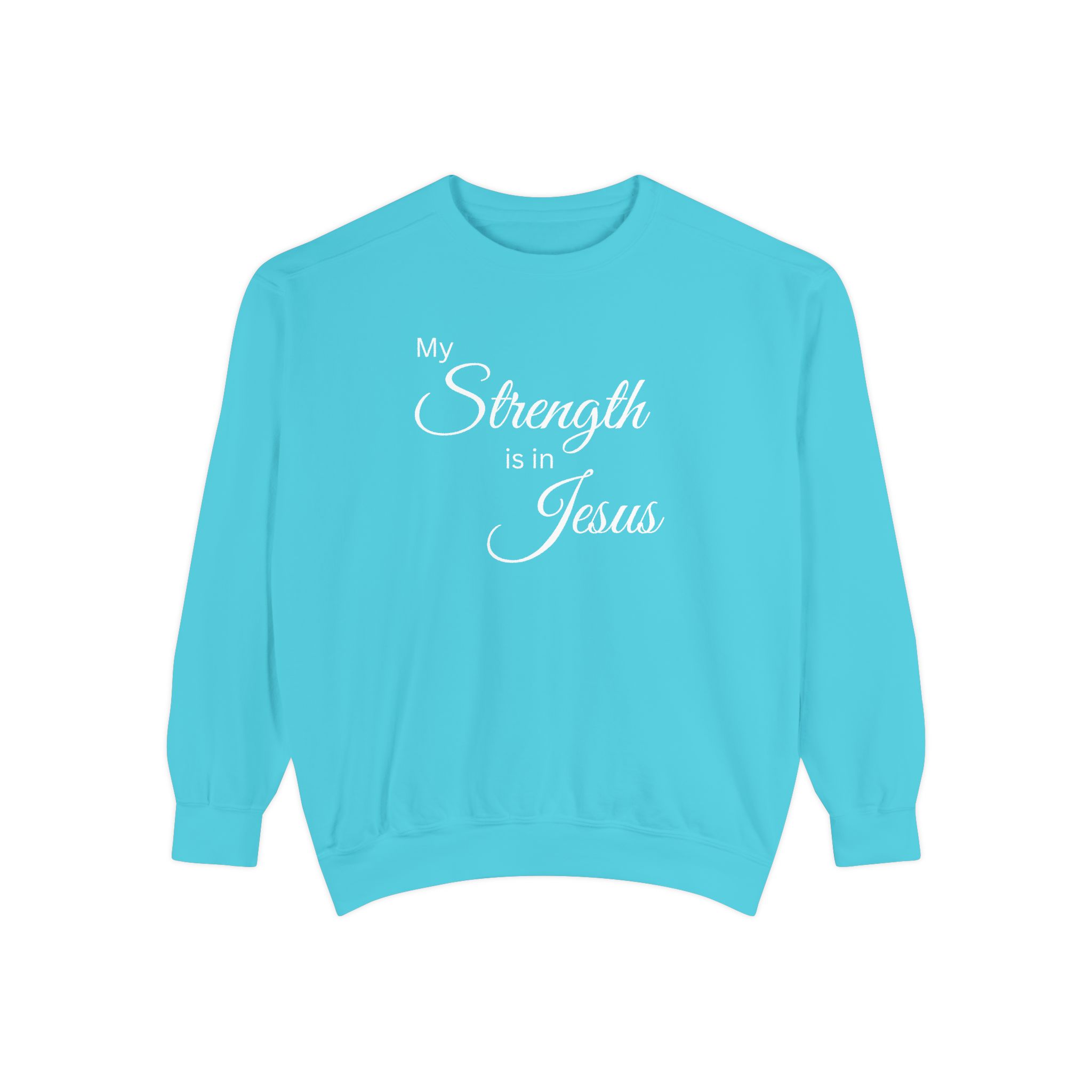 My Strength is in Jesus Garment-Dyed Sweatshirt - Image 13